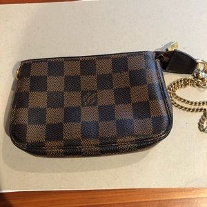 Authentic Louis Vuitton Damier Ebene Mini Pochette